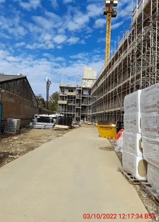 New build scaffolding erected by ATC Scaffolding on a housing and apartment development